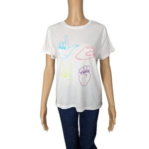 Wildfox Love Signs Keke T-Shirt S